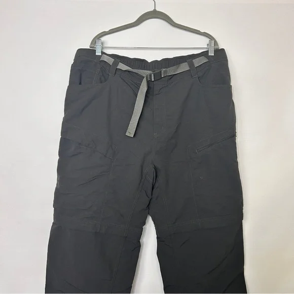 The North Face Mens Zip Off Pants Shorts XXL Gray Cargo Pockets with Belt - Picture 3 of 14